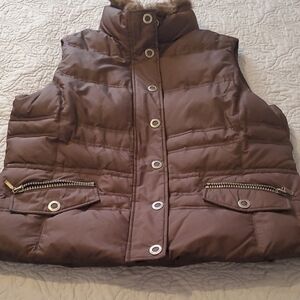 Eddie Bauer Down Chocolate Brown Puffer Vest Size XL